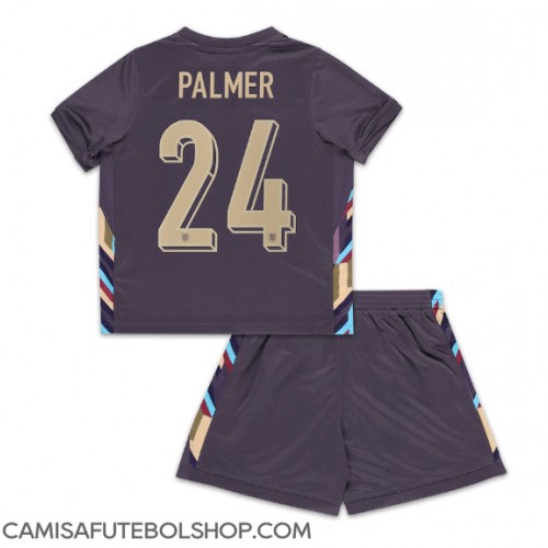 Camisa de time de futebol Inglaterra Cole Palmer #24 Replicas 2º Equipamento Infantil Europeu 2024 Manga Curta (+ Calças curtas)